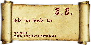 Bába Beáta névjegykártya