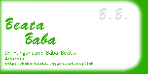 beata baba business card