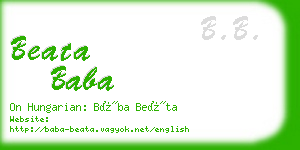 beata baba business card